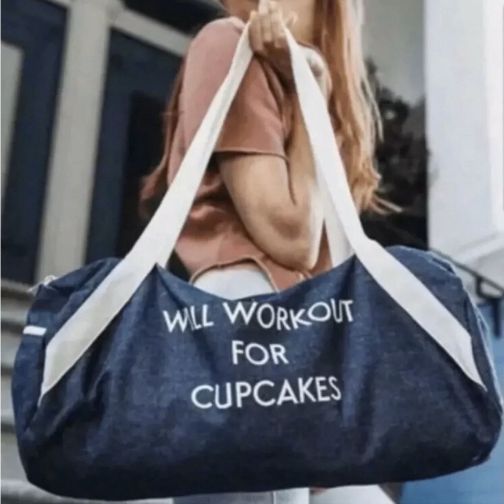 PRIVATE PARTY Blue and White Travel Bag